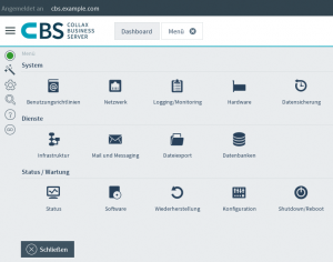 Abbildung 4: Übersichtlich, aber nicht altbacken: Bei Collax bietet das Dashboard einen schnellen Zugang zu allen Serverdiensten.
