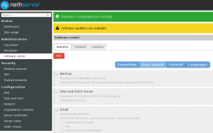 Abbildung 8: Über das Software-Center gelangt per Mausklick zusätzliche Software auf den Neth Server.