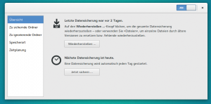 Abbildung 1: Bestechend einfach: Das Startfenster von Déjà Dup.