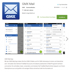 Abbildung 3: GMX stellt für mehrere Mobilbetriebssysteme – hier für Android – Apps mit Verschlüsselungsfunktion bereit.