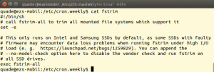 Abbildung 1: In wöchentlichem Abstand teilt Linux der SSD die nicht mehr genutzten Blöcke mit.