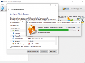 Abbildung 1: Das Importieren der Whonix-VMs in Virtualbox gelingt leicht.