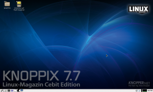 Abbildung 3: Geschafft – so aufgeräumt präsentiert sich der Knoppix-7.7-Desktop nach dem Booten.