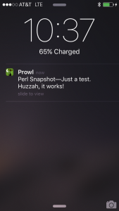Abbildung 5: Das iPhone zeigt die Testnachricht auf dem Lockscreen.