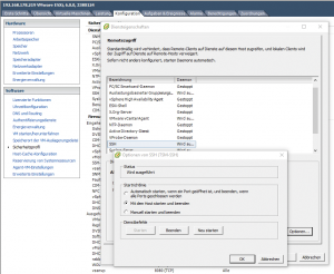 Abbildung 1: Vor der Inbetriebnahme von XSI-Backup aktiviert der Admin SSH auf den beteiligten Hosts.