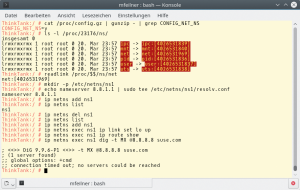 Abbildung 2: Der Kernelparameter &raquo;CONFIG_NET_NS&laquo; muss angeschaltet sein, damit das Proc-System Informationen über Namespaces transportiert.
