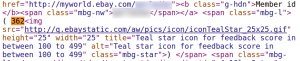 Abbildung 2: In einem HTML-Element der Klasse »mbg-l« steht die Anzahl der Feedbacks: »362«.