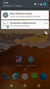 Abbildung 2: Der Android-Desktop von Maru. Beim Anschluss an einen Monitor startet das Debian-System automatisch.