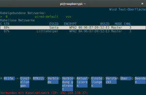 Abbildung 3: Fürs Terminal bieten sich Konsolentools wie etwa »wicd-curses« zum Einloggen ins WLAN an.