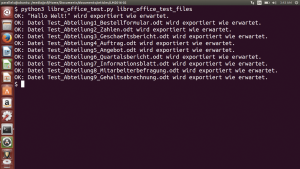Abbildung 3: Die Ausgabe des Skripts bei einem kompletten Testdurchlauf.