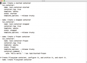 Abbildung 4: Ansible hat ein eigenes LXC-Modul und lässt sich deshalb als Automatisierungswerkzeug perfekt mit dem Container-Tool kombinieren.