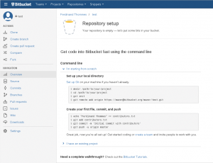Abbildung 6: Erste Schritte mit Bitbucket, das wie Github nicht nur proprietär ist, sondern auch sonst stark an die Plattform erinnert. Atlassian kaufte Bitbucket im Jahr 2010 und baute einen Git-Support ein.