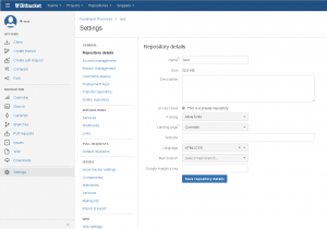 Abbildung 7: Über Bitbuckets Webinterface erzeugen Entwickler einfach Repositories.