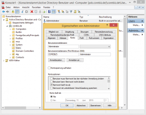 Abbildung 1: Benutzerdaten bearbeitet der Windows-Admin auch beim Einsatz von Samba 4 über die MMC.