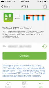Abbildung 6: Die Wemo-App generiert zuerst eine PIN …