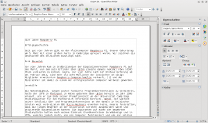 Abbildung 2: Die Oberfläche von Apache Open Office 4.1.2 nutzt den zur Verfügung stehenden Platz auf dem Monitor dank der Sidebar optimal aus.