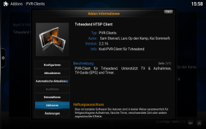 Abbildung 5: Das PVR-Frontend muss der Admin in Kodi manuell aktivieren.