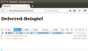 Abbildung 1: In Jquery 3 führen Ausnahmen beim Einsatz von Deferred-Objekten nicht mehr zum Programmabbruch.