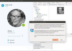 Abbildung 2: Über das Menü »Debug« schalten Anwender das Protokollieren aller Skype-Meldungen und den Debugging-Modus ein.