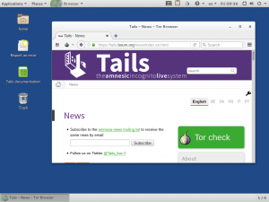 Abbildung 2: Die Sicherheit und Anonymität gewährende Distribution Tails 2.5 bringt den Tor-Browser 6.0.3 mit, der seinerseits auf Firefox 45.3 basiert.