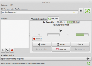 Abbildung 6: Das Programmfenster von Linphone zeigt erheblich mehr Informationen an als die Rivalen Ekiga und Jitsi.