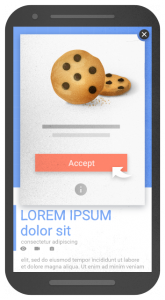 Zuläsiges Interstitial zur Verwendung von Cookies. Quelle: Google