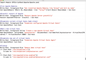 Abbildung 4: … danach aus dem jeweiligen Shellskript aufrufen lassen. Wie klassische Unix-Shells beherrscht die Powershell umfangreiches Scripting.
