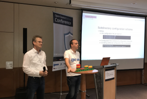 Maik Außendorf und Philipp Storz, zwei Geschäftsführer der Bareos GmbH & Co. KG, stellten das kommende Release 16.2 vor. (Bildquelle: Heike Jurzik)