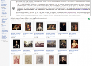 Abbildung 1: Die fraglichen Aufnahmen stehen weiterhin auf der Wikimedia Commons, sind aber mit einem Hinweis versehen, der auf die in manchen Ländern geltenden Urheberrechte verweist.