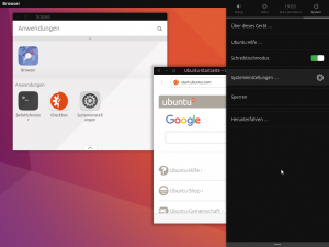 Abbildung 1: Unity 8 verwendet Canonicals neuen Displaymanager Mir, ist experimenteller Teil von Ubuntu 16.10 und steckt noch in den Kinderschuhen.