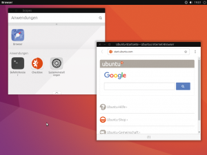 Abbildung 1: Auf Ubuntu-Smartphones erscheinen Scopes nicht in einem Fenster, sondern bildschirmfüllend.
