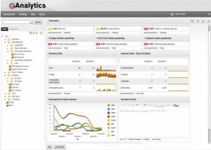 Abbildung 7: E-Analytics ist eine Open-Source-Software mit deutschen Wurzeln. Die Abbildung zeigt die Standardansicht, die Software liegt in der neuesten Version als Paket für Ubuntu 14.04 vor.