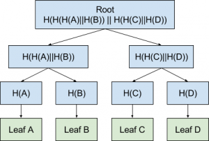 Root Merkle Tree zum Sichern der Key Transparency (Quelle: Google).