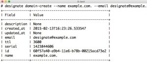 Abbildung 3: Sobald Designate funktioniert, lassen sich mit dem Designate-CLI Domains anlegen.