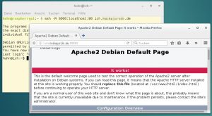 Abbildung 4: Ein lokaler Webserver ist über den SSH-Tunnel nun von außen über Port 9000 zu erreichen.