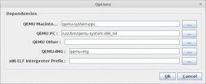 Abbildung 10: Die Hardware-Architektur wählt der Nutzer bei Jqemu per Hand.