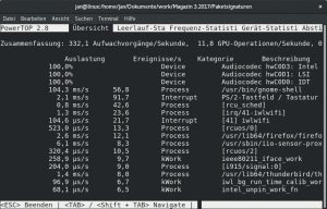 Abbildung 2: Powertop soll diesmal nicht beim Stromsparen helfen, sondern beim Performancetuning.