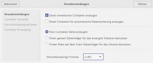 Abbildung 1: Den verschlüsselten Container erzeugt der Discreete-Nutzer über einen schlichten Dialog.