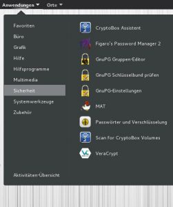 Abbildung 3: Discreete Linux bringt mehrere Sicherheitsanwendungen mit, darunter Mat und Veracrypt.