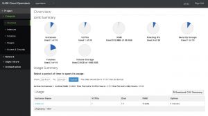 Abbildung 4: Weil sich das Dashboard mit Themes verändern lässt, erstrahlt hier die Suse-Version von Horizon im typischen SLES-Stil.