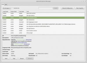 Abbildung 5: Das Programmfenster vom Systemd System Manager bietet weniger Optionen als Kcmsystemd. 