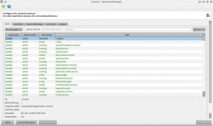 Abbildung 1: Die grafische Oberfl&auml;che von Kcmsystemd zeigt sich &uuml;bersichtlich, hat aber dennoch eine ganze Reihe von Bedienelementen im Gep&auml;ck. 