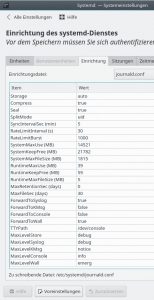Abbildung 10: Die Parameter der Konfigurationsdateien lassen sich mit einer Eingabe im Programmfenster &auml;ndern. 
