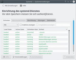 Abbildung 9: Systemd-KCM zeigt eine &auml;hnliche Oberfl&auml;che wie Kcmsystemd, bringt jedoch einige ge&auml;nderte Optionen mit. 
