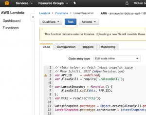 Abbildung 9: Der Endpoint-Webservice in Lambda als Javascript-Code.