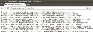 Abbildung 6: Die Snapshot-Ausgaben im Json-Format als Datenquelle für Alexa.