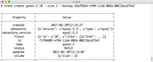 Abbildung 5: &hellip; als auch das Wiederherstellen einer Datenbank aus einem Backup sind f&uuml;r Trove, ist es erst einmal erfolgreich installiert und konfiguriert, leichte &Uuml;bungen. 