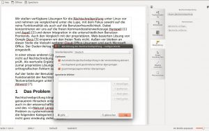 Abbildung 4: Calligra Words aus der KDE-Office-Suite prüft Texte mittels Hunspell.