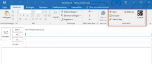 Abbildung 2: Mittels GPG4Win lässt sich Outlook zwar um GPG-Unterstützung erweitern, doch das ist kompliziert und unzuverlässig.