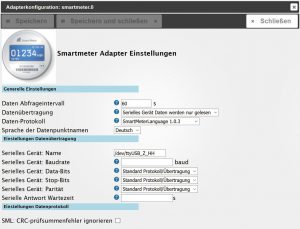 Abbildung 2: Adapterkonfiguration am Beispiel des Smartmeter-Adapters. 